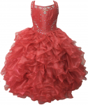GIRLS RUFFLE DRESSES (RED) 0515726